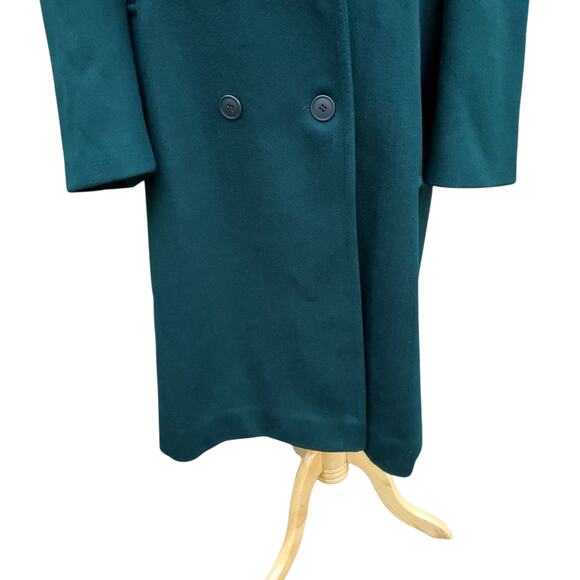 Vintage Forecaster Green Wool  Double Breasted Winter Trench Coat 13 /14 Petite - Picture 5 of 16